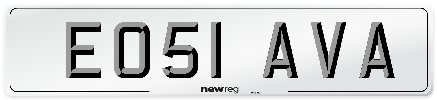EO51 AVA Number Plate from New Reg